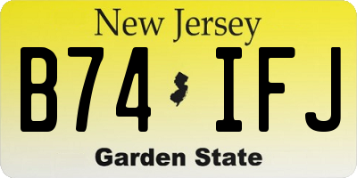 NJ license plate B74IFJ
