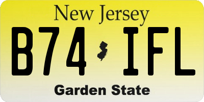 NJ license plate B74IFL
