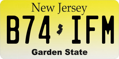 NJ license plate B74IFM