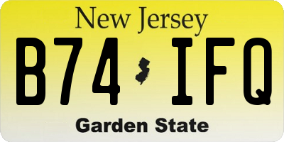 NJ license plate B74IFQ