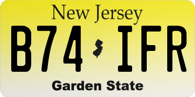 NJ license plate B74IFR