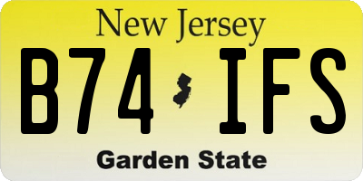 NJ license plate B74IFS