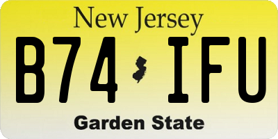 NJ license plate B74IFU