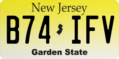 NJ license plate B74IFV