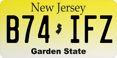 NJ license plate B74IFZ