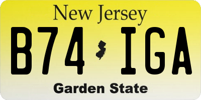 NJ license plate B74IGA