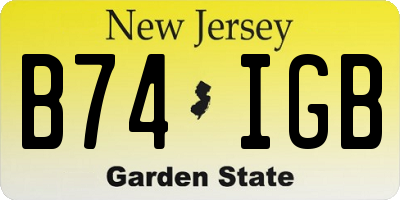 NJ license plate B74IGB