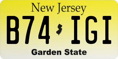 NJ license plate B74IGI