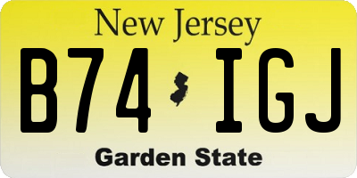 NJ license plate B74IGJ