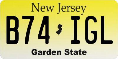 NJ license plate B74IGL