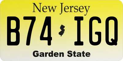 NJ license plate B74IGQ