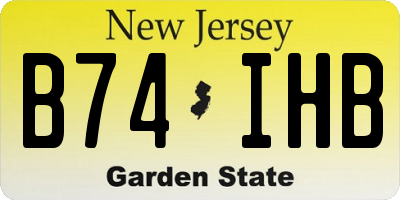 NJ license plate B74IHB