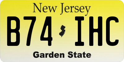 NJ license plate B74IHC
