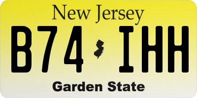 NJ license plate B74IHH
