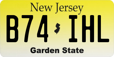NJ license plate B74IHL