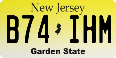 NJ license plate B74IHM