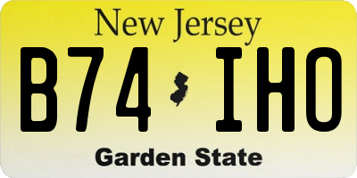 NJ license plate B74IHO