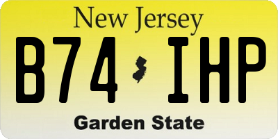 NJ license plate B74IHP
