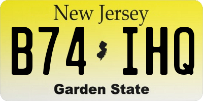 NJ license plate B74IHQ