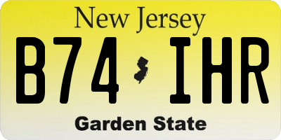 NJ license plate B74IHR
