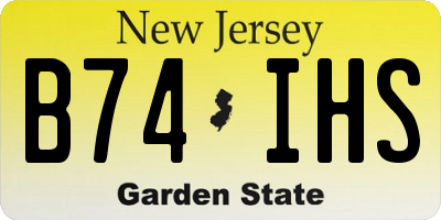 NJ license plate B74IHS