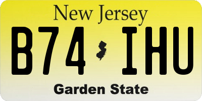 NJ license plate B74IHU
