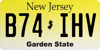 NJ license plate B74IHV