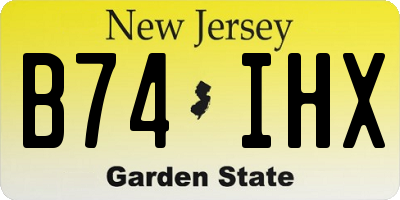 NJ license plate B74IHX