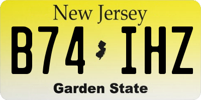 NJ license plate B74IHZ