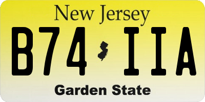 NJ license plate B74IIA
