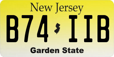 NJ license plate B74IIB