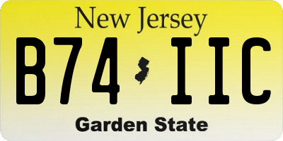 NJ license plate B74IIC