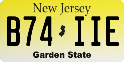 NJ license plate B74IIE