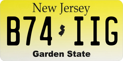 NJ license plate B74IIG