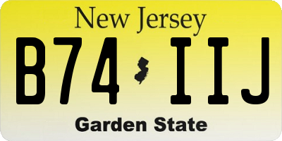 NJ license plate B74IIJ