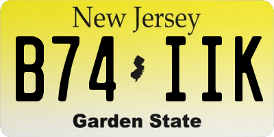NJ license plate B74IIK