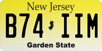 NJ license plate B74IIM