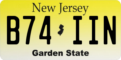 NJ license plate B74IIN
