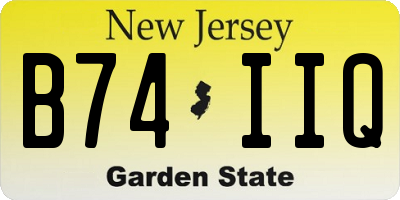 NJ license plate B74IIQ