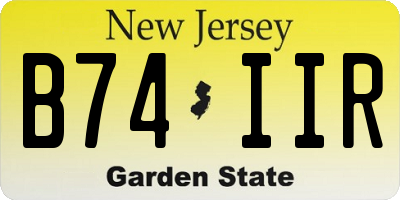 NJ license plate B74IIR