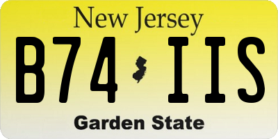 NJ license plate B74IIS