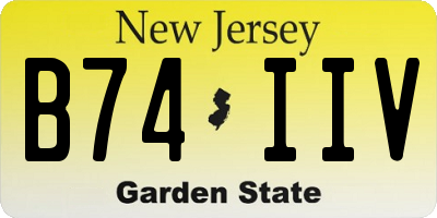 NJ license plate B74IIV