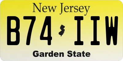 NJ license plate B74IIW