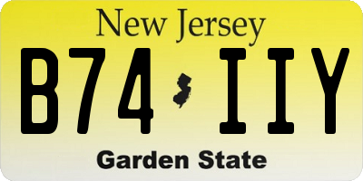 NJ license plate B74IIY