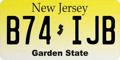 NJ license plate B74IJB