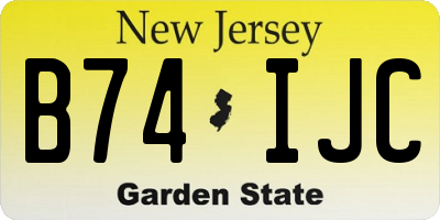 NJ license plate B74IJC