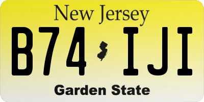 NJ license plate B74IJI