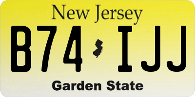 NJ license plate B74IJJ
