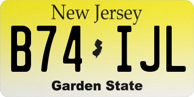 NJ license plate B74IJL