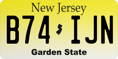 NJ license plate B74IJN